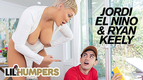 Juicy Ryan Keely's mammoth bosom gets destroyed by naughty😈 lil Jordi's rod