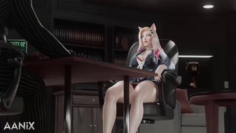 Dirty Secretary Swallows Four Huge Dick🍆 Down Her Rear Entrance!