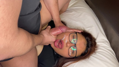 Stepson slammed my unsuspecting lips, filled with cum, as I lost control and swallowed with relish