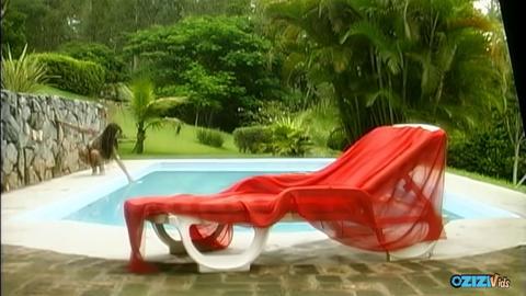 Juicy cougar lapping up dark dude's sweet oral😜 pleasure by the poolside