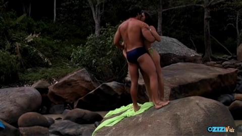 Beach babe group sex with three milfs and their big tits getting nasty with anal👌 fun