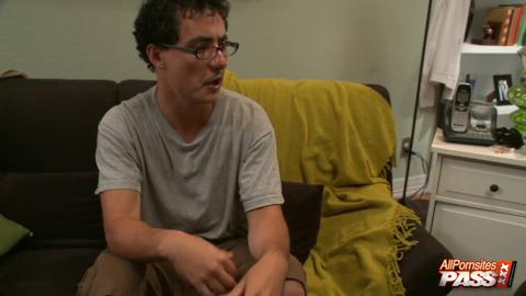 Allie Haze Gets Blowed as Nerdy Stud Watches, Mouth F*cked Hard