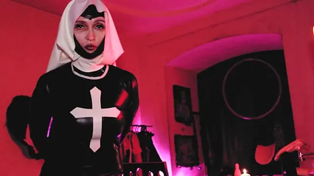 Latex Fetish Nun Mistress Eva BDSM Milf Solo Gonzo Femdom Mature Boots Heels