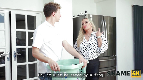 SHAME4K. She saw my laundry and showed her tits