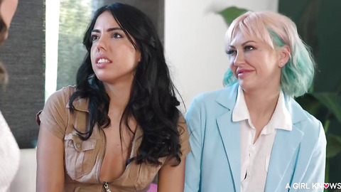 Lesbian couple seek marriage counseling and end up in horny threesome Part 7