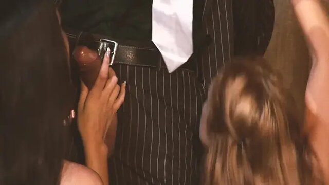 Three hot friends engage in a wild orgy 