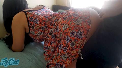 Slutty cheating girlfriend shows up at my pad in a ridiculously short dress