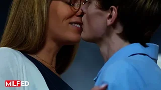 Busty MILF gives hot blowjob and more to her student